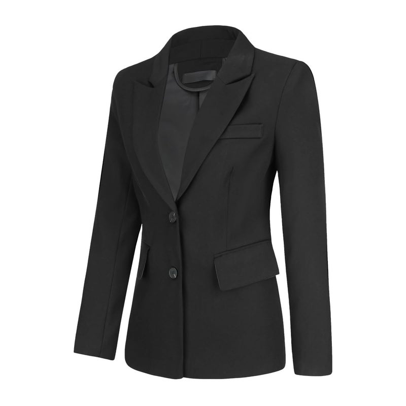 YUNCLOS Women's 2 Piece Office Work Suit Set One Button Blazer and Pants Black - Image 2