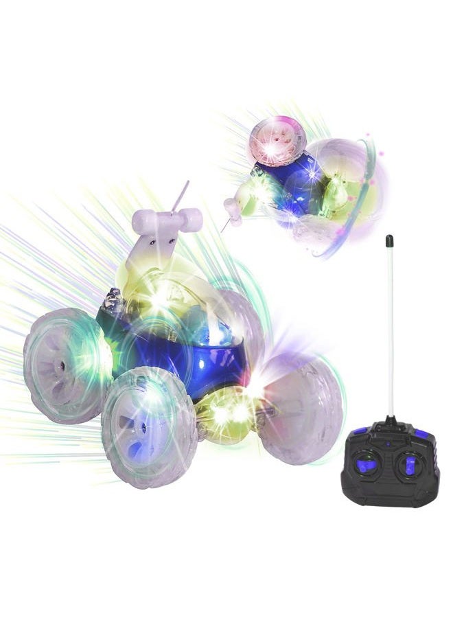 Mindscope Turbo Twisters BLUE 49 MHZ Bright LED Light Up Stunt RC Remote Control Vehicle - Image 4