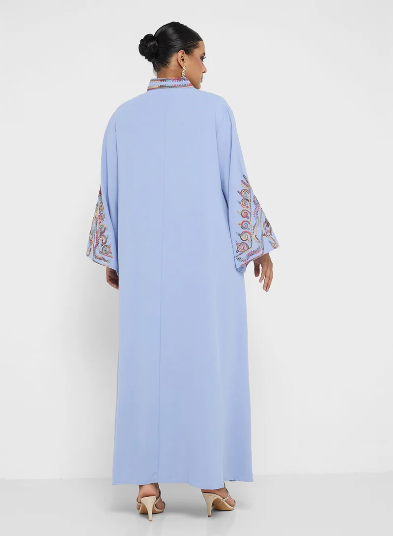 خزانة Plus size embroidered jalabiya