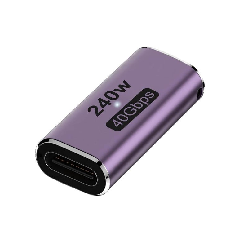 Microware موصل USB C بقوة 240 واط، محول أنثوي إلى أنثوي من نوع USB C متوافق مع Thunderbolt 4/3 يدعم شحن يصل إلى 240 واط، نقل بيانات بسرعة 40 جيجابت في الثانية وفيديو بدقة 8K@60Hz (MMPL-107-240W) - Image 1