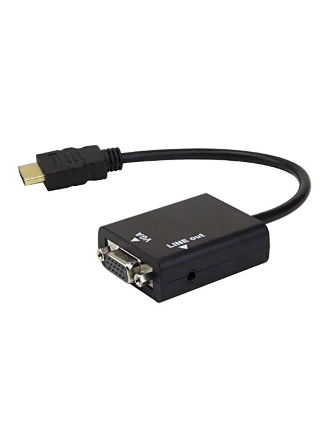 HDMI To VGA Cable Black/Silver - Image 1