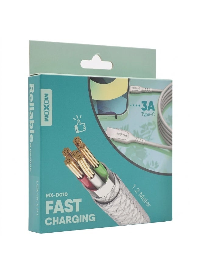MOXOM MX-D010 Fast Charging Type-C Cable 3A, 1.2M