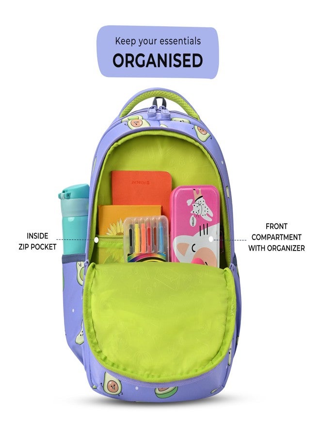 Gear Avacado 3 Compartment Backpack 15"/21L Small Water Resistant School Bag/Casual Backpack/Daypack/Kids Bag for Boys/Girls (Purple-Green) - Image 5