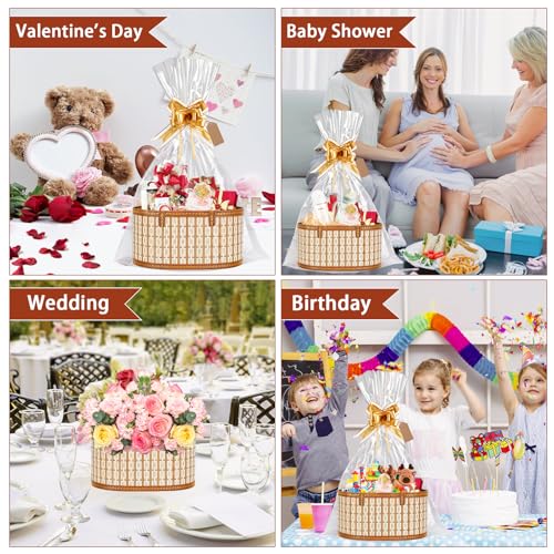 Dreamtop 3 Set Baskets for Gifts Empty, Woven Bamboo Gift Basket Empty Large with Handles, Sturdy Gift Basket Kit Empty to Fill for Christmas Birthday Baby Shower Wedding Gift - Image 5