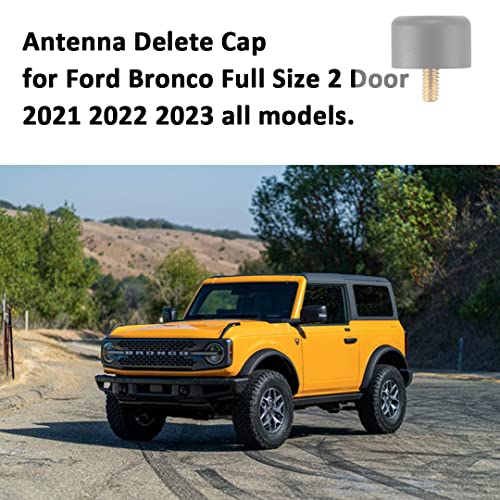 AMFRNE Custom Antenna Cap for Ford Bronco Full Size Sport 2021 2022 2023 2024, Stylish Antenna Cover Gap for Bronco Accessories, Car Wash Safe Proof, Hood Mounted Antenna Delete Kit, Matte Black - Image 2