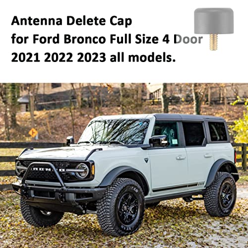 AMFRNE Custom Antenna Cap for Ford Bronco Full Size Sport 2021 2022 2023 2024, Stylish Antenna Cover Gap for Bronco Accessories, Car Wash Safe Proof, Hood Mounted Antenna Delete Kit, Matte Black - Image 3
