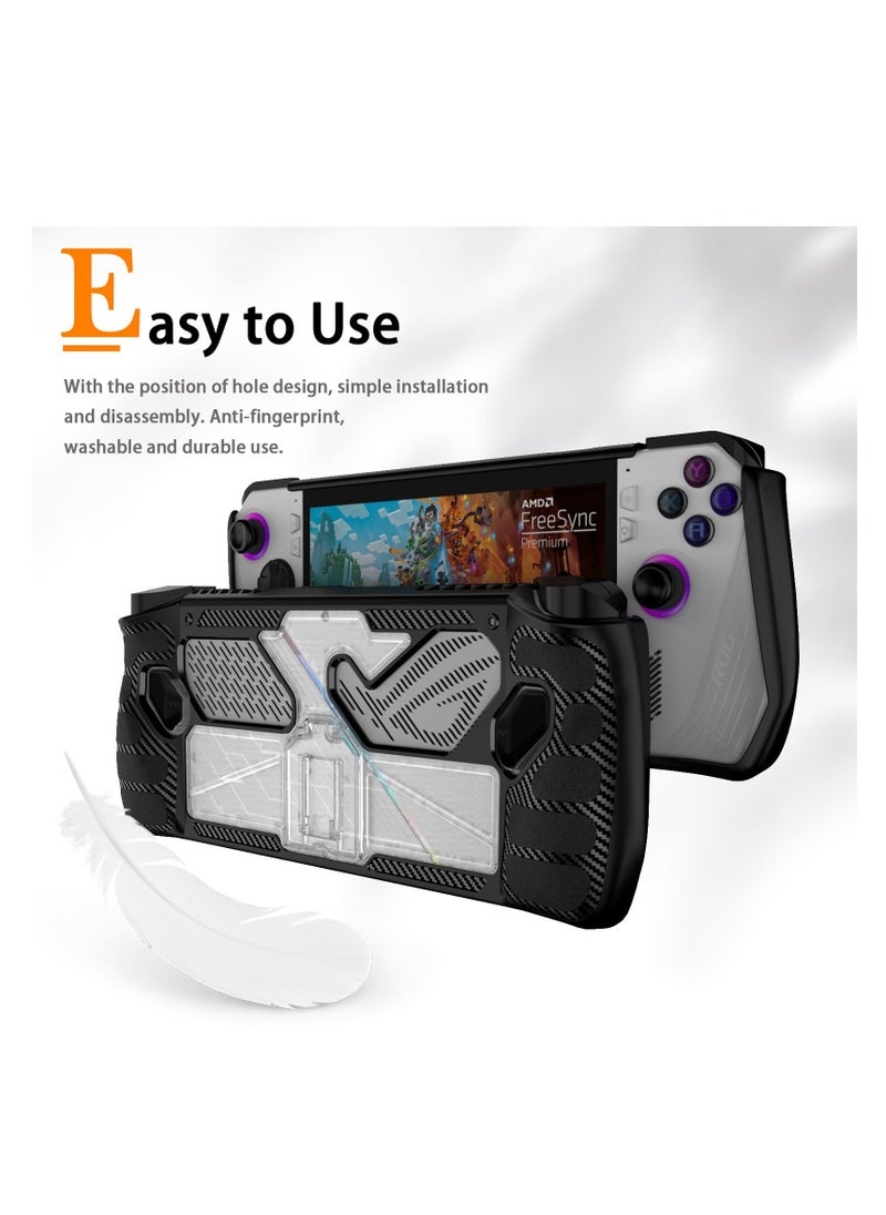 Compatible for ROG Ally Case, Shock-Absorption Anti-Slip&Scratch Slim Cover, with Kickstand Military Grade Protector Case, Accessories for ROG Ally Gaming Handheld (Black)