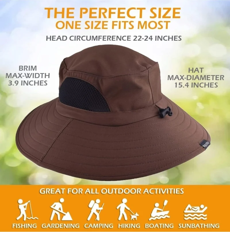 Tezzgelsin Unisex Wide Brim Mesh Foldable Beach Hat