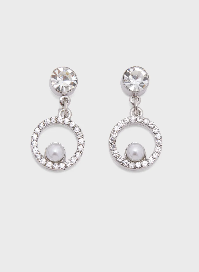 Ella Limited Edition Pearl Diamante Pendant Necklace  & Drop Earrings Set