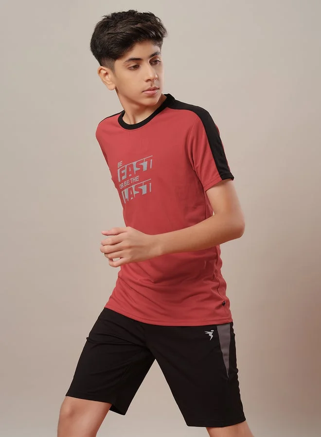 Technosport  Color Block Short Sleeve Regular Fit T-Shirt for Men | Best Price UAE