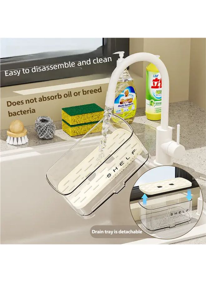 Streamer White Large Capacity Dish Drying Rack with Adjustable Non Stick Drainage System Fits Single Double Sinks - Image 1