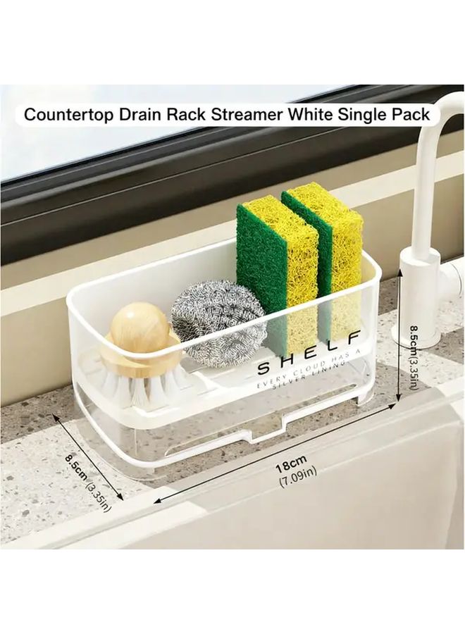 Streamer White Large Capacity Dish Drying Rack with Adjustable Non Stick Drainage System Fits Single Double Sinks - Image 3
