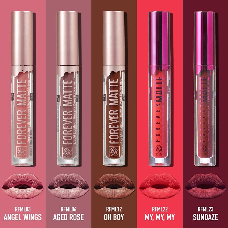 Ruby Kisses Forever Matte Liquid Lipstick 5 Pack - RFML03&06&12&22&23 - Image 2