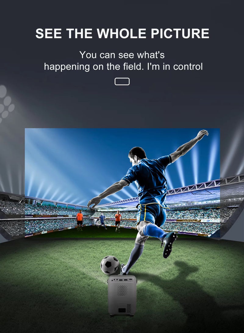 Rock Pow Game Console 4K HD Video, Classic 64GB Retro TV 10000 Game,Game Projector 2 in 1 Professional Chip, Portable Projector With Wireless Controller Gamepad, 2.4G /5G WiFi BT 5.0 Support 4K 130-inch screen 180° Rotation Hi-Fi Speaker Portable Size 50-100% Zoom  - Image 3
