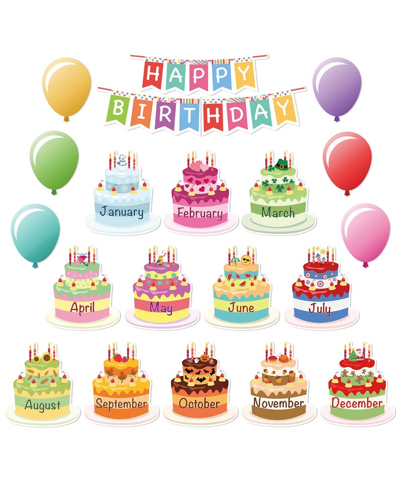 Mr. Pen Mr Pen Happy Birthday Bulletin Board Set 20 Pcs Decorations for Classroom and Birthday Board - Image 2