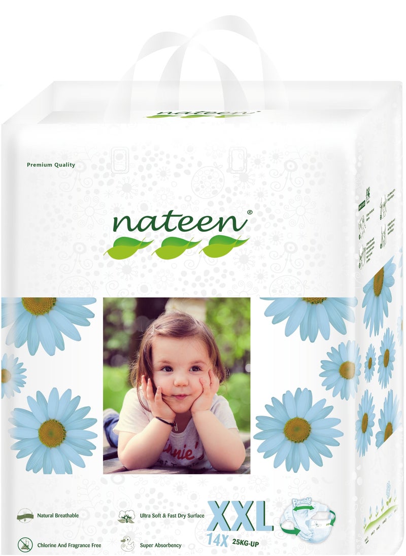 nateen - Premium Care Baby Diapers,Size 6 (25+kg),XXL,14 Count Diapers,Super Absorbency,Natural Breathable Baby Diapers. - Image 1