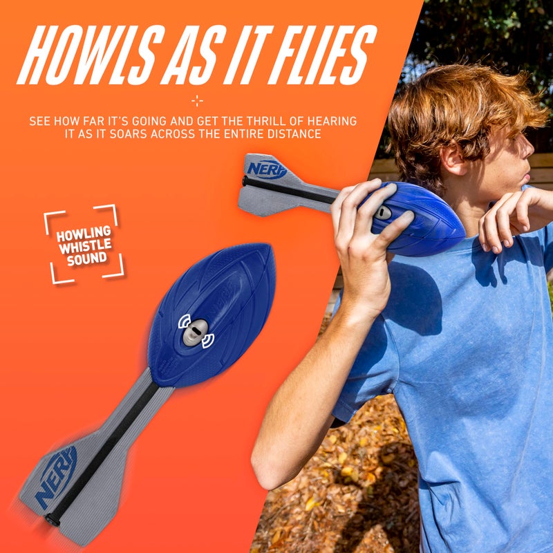 NERF كرة نيرف فورتكس أيرو هاولر الرغوية - كرة قدم كلاسيكية لمسافات طويلة - ذيل لتحسين الطيران - مقبض يد - متعة داخلية وخارجية (زرقاء) - Image 4