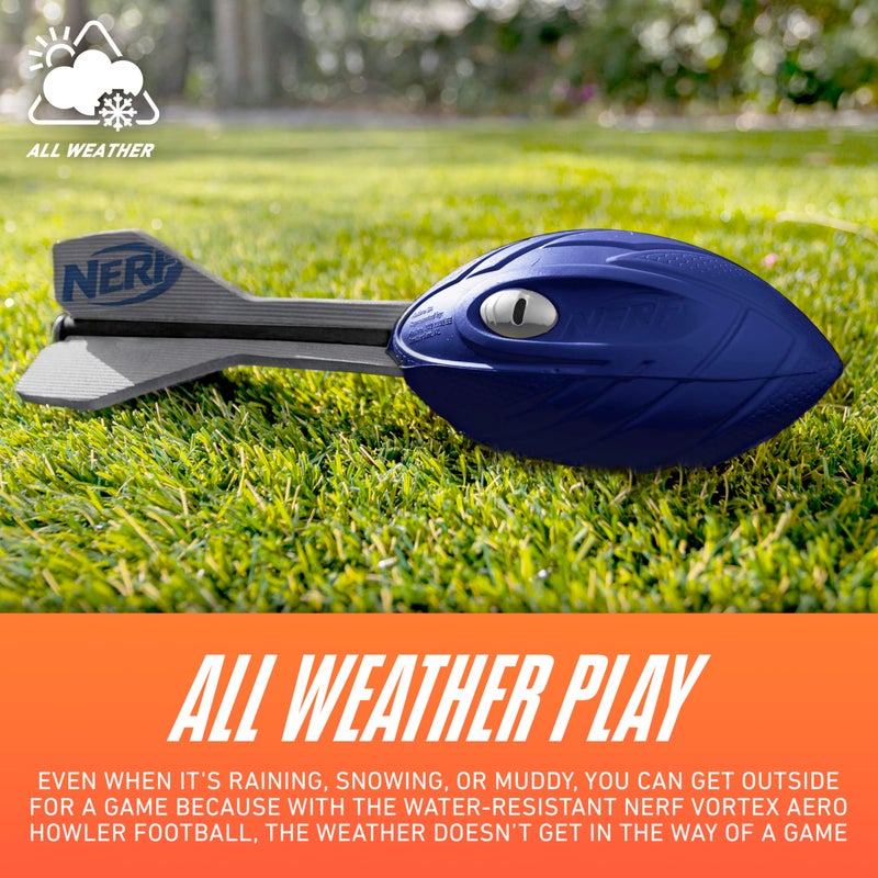 NERF كرة نيرف فورتكس أيرو هاولر الرغوية - كرة قدم كلاسيكية لمسافات طويلة - ذيل لتحسين الطيران - مقبض يد - متعة داخلية وخارجية (زرقاء) - Image 5