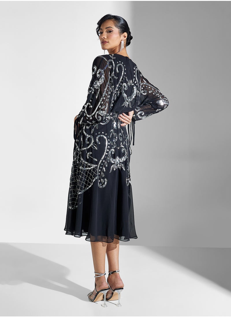 Frock and Frill - Embellished Midi Dress - Image 1