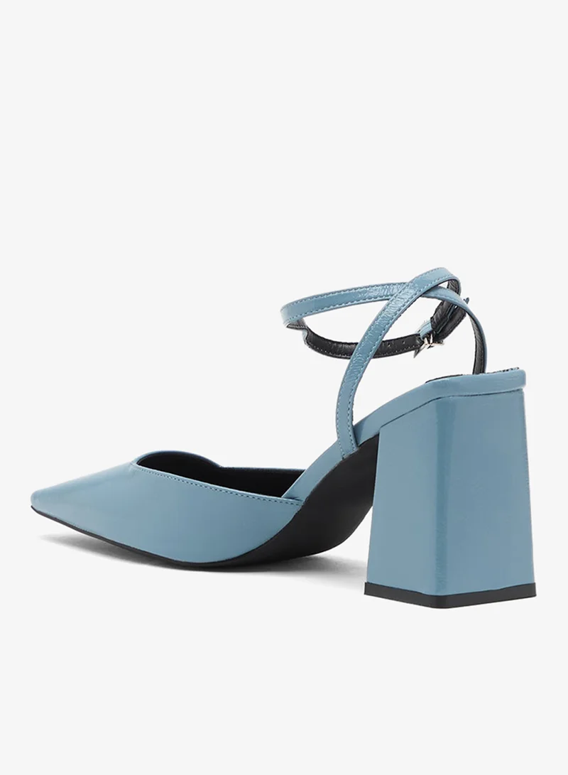 ELLA High Block Heel Pump With Ankle Strap