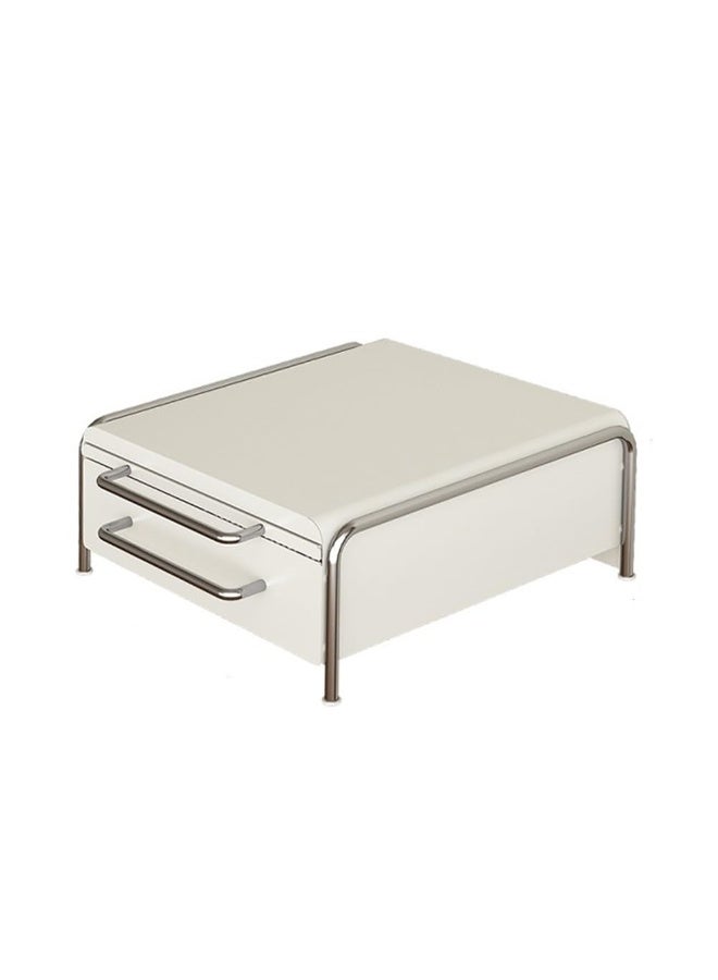 WALALLA Sliding Expandable Coffee Pod Holder & Storage Station - with Work Surface, Drawer for Tea Bags, Syrups - Space-Saving Mental Countertop Organizer (White) - Image 3