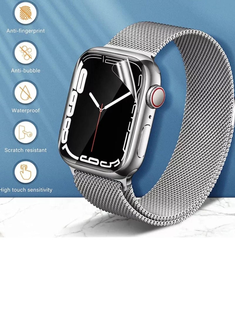 5 قطع حماية شاشة ساعة أبل الأصدار 8 من الهايدروجيل الشفاف مقاس 45mm - Image 2