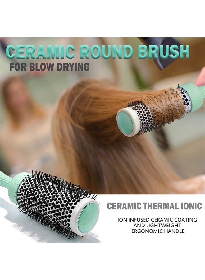 Fiora Naturals Hair Brush Set For Women - Fiora Naturals Hair Detangler Brush, Round Brush, and Comb Set - Bio-friendly Hairbrushes for Detangling and Blow Drying - For All Hair Types, Natural, Fine & Curly. - Image 2