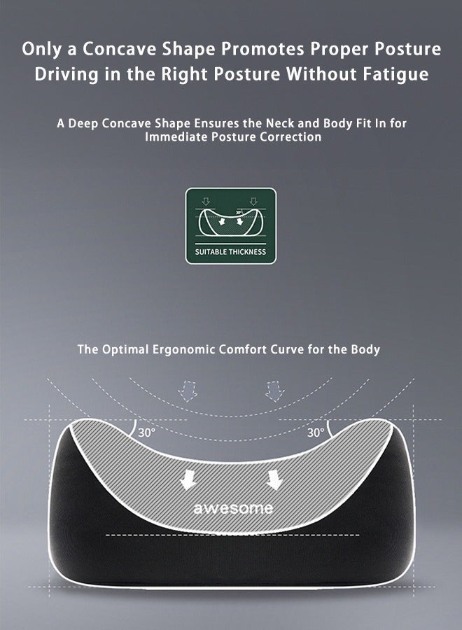 أوسم وسادة عنق رأس سيارة باللون الأسود للراحة والدعم أثناء القيادة للاستخدام اليومي والرحلات الطويلة - Image 5