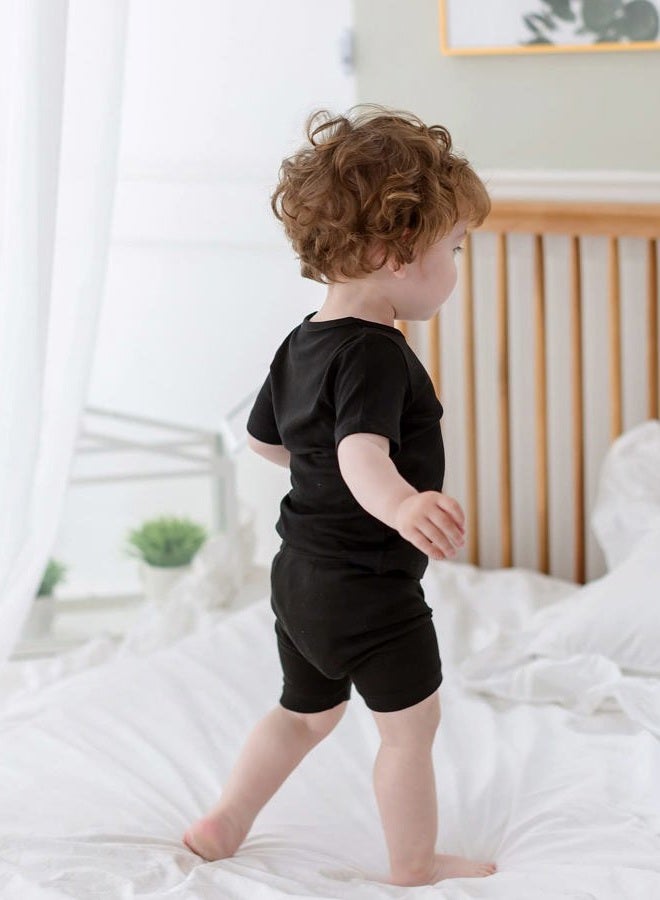 AVAUMA Baby Boys Girls Pajama Set Kids Toddler Snug fit Ribbed Sleepwear pjs for Daily Life Style, S-black, 3 Years - Image 5