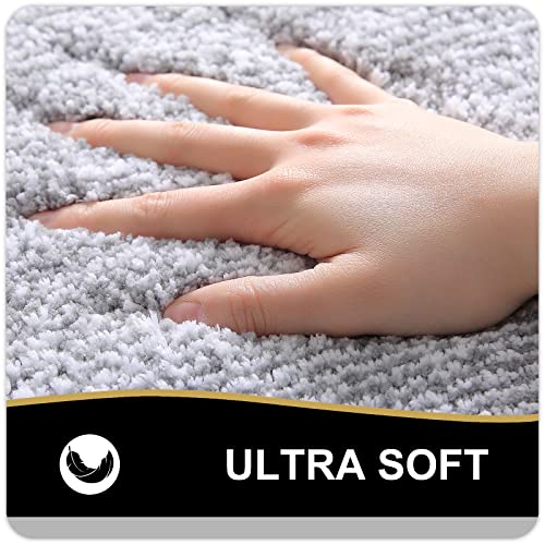 OLANLY Bathroom Rugs Sets 3 Piece, Soft Absorbent Microfiber Bath Mats and U-Shaped Contour Toilet Rug, Home Decor Accessories, Non-Slip, Bath Mat Set for Bathroom (30"x20"+24"x16"+24"x20", Grey) - Image 4