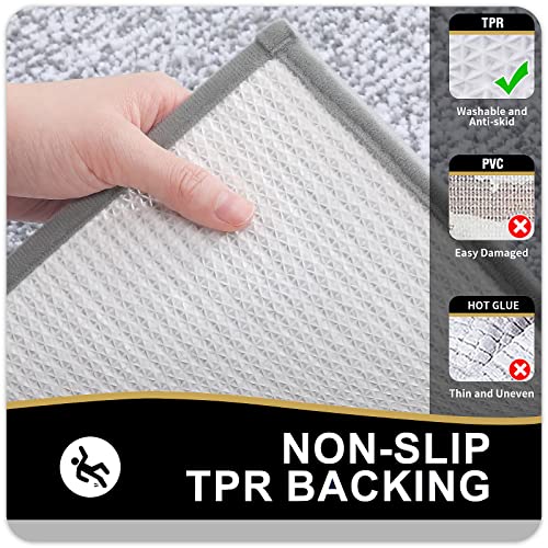 OLANLY Bathroom Rugs Sets 3 Piece, Soft Absorbent Microfiber Bath Mats and U-Shaped Contour Toilet Rug, Home Decor Accessories, Non-Slip, Bath Mat Set for Bathroom (30"x20"+24"x16"+24"x20", Grey) - Image 5