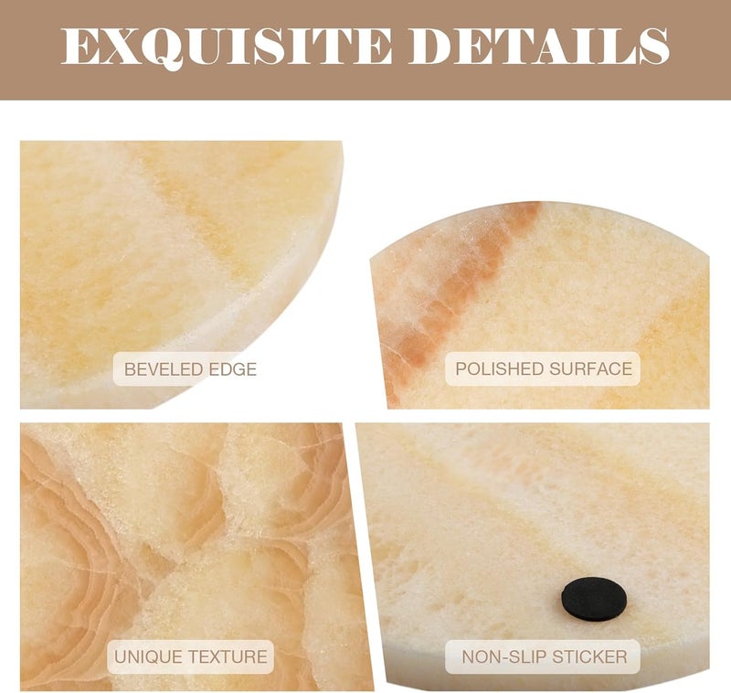 BCS ألواح تقديم وقطع من الرخام الطبيعي BCS للمطبخ 10 ألواح رخامية للجبن والمعجنات لوح حجري لخبز المعجنات والخبز والشوكولاتة والحلويات المكسيكية أونيكس - Image 2