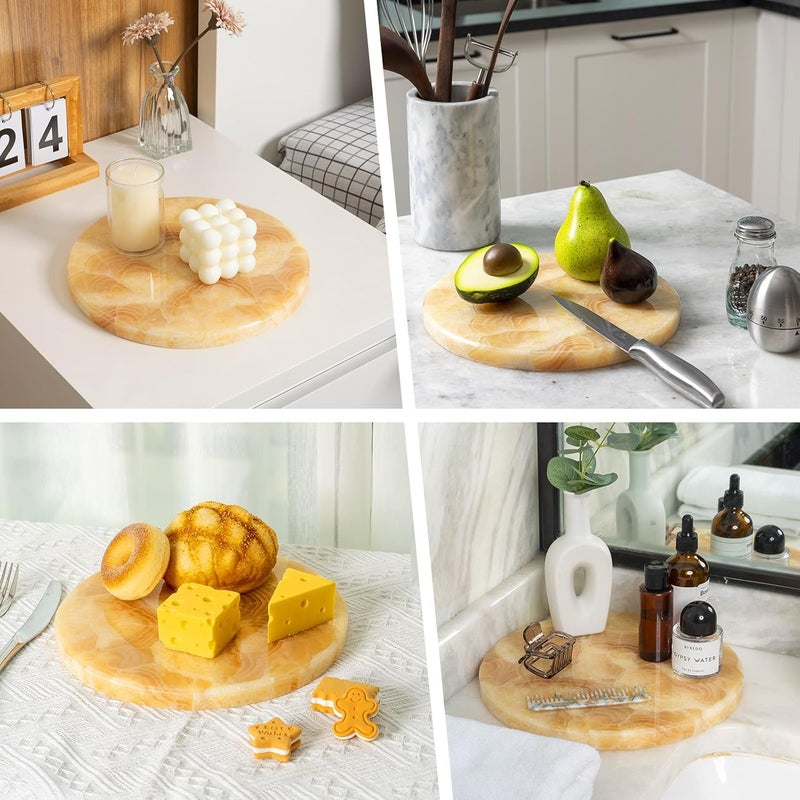 BCS ألواح تقديم وقطع من الرخام الطبيعي BCS للمطبخ 10 ألواح رخامية للجبن والمعجنات لوح حجري لخبز المعجنات والخبز والشوكولاتة والحلويات المكسيكية أونيكس - Image 5