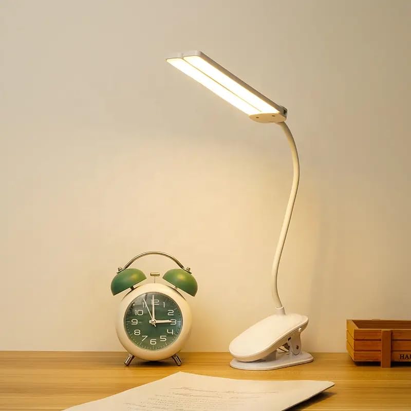 RATAVA 3 Colour Mode LED Table lamp Folding Neck Reading Light Rechargeable led Reading Light Study Lamp for Students Night Light for Study Room 1pc Desk Lamp with Clip - Image 2