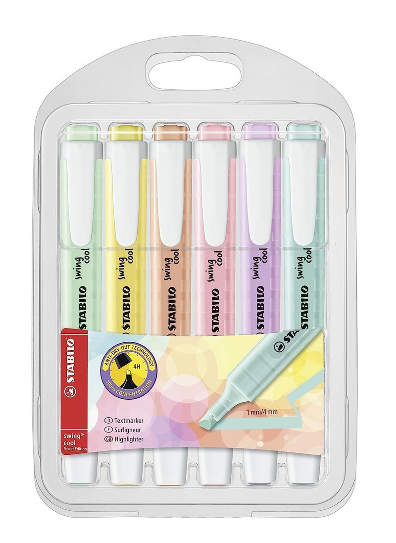 STABILO STABILO Highlighter swing cool Pastel - Wallet of 6 - Assorted Colors  - Image 1