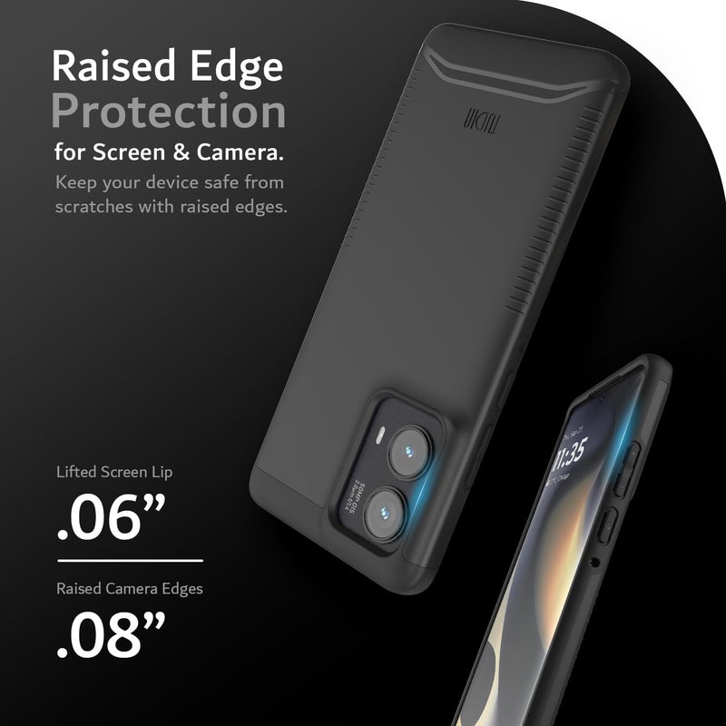 TUDIA Merge [Military Grade] Designed for Motorola Edge 2024 Case 5G - [Drop Tested] Dual Layer Shockproof Slim Heavy Duty Moto Edge 2024 Cases - Matte Black - Image 5