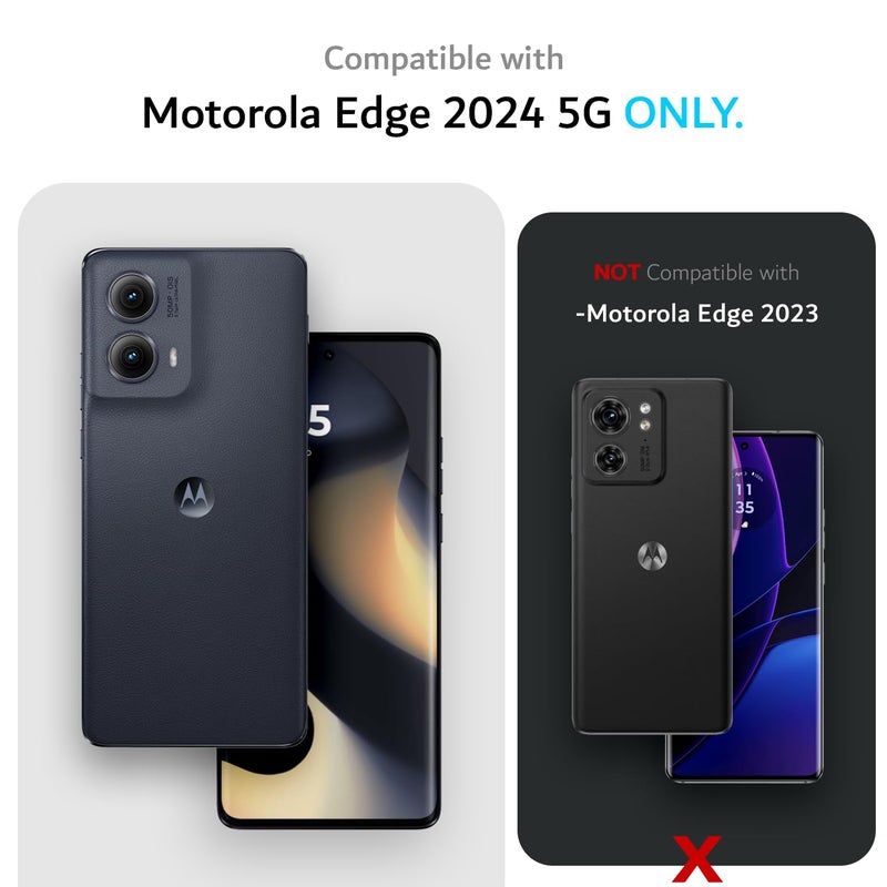 TUDIA Merge [Military Grade] Designed for Motorola Edge 2024 Case 5G - [Drop Tested] Dual Layer Shockproof Slim Heavy Duty Moto Edge 2024 Cases - Matte Black - Image 2