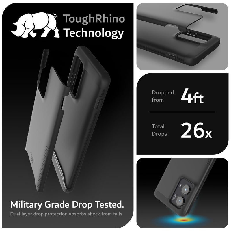 TUDIA Merge [Military Grade] Designed for Motorola Edge 2024 Case 5G - [Drop Tested] Dual Layer Shockproof Slim Heavy Duty Moto Edge 2024 Cases - Matte Black - Image 3