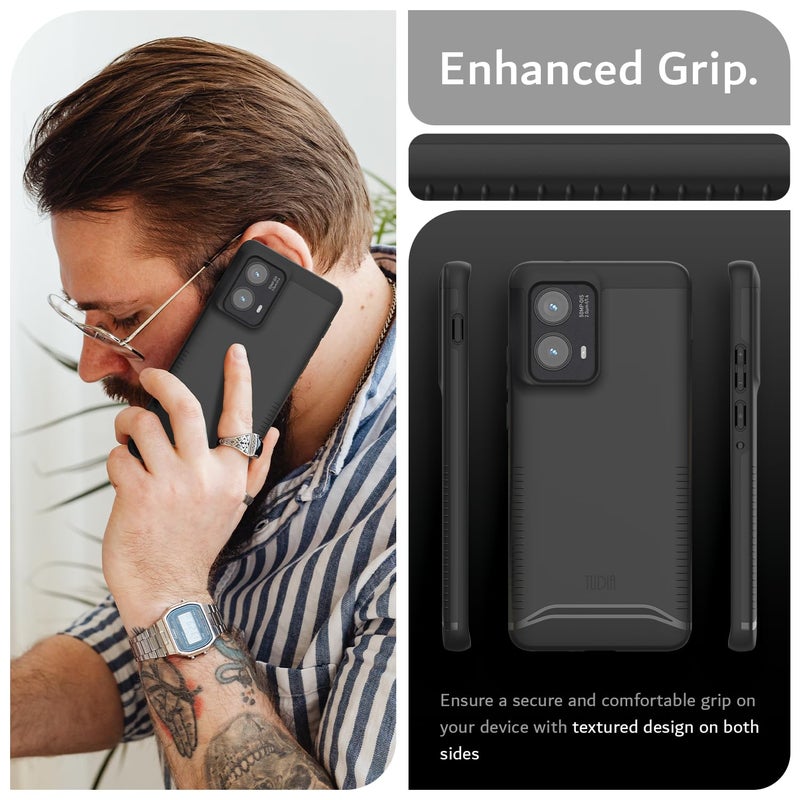 TUDIA Merge [Military Grade] Designed for Motorola Edge 2024 Case 5G - [Drop Tested] Dual Layer Shockproof Slim Heavy Duty Moto Edge 2024 Cases - Matte Black - Image 4