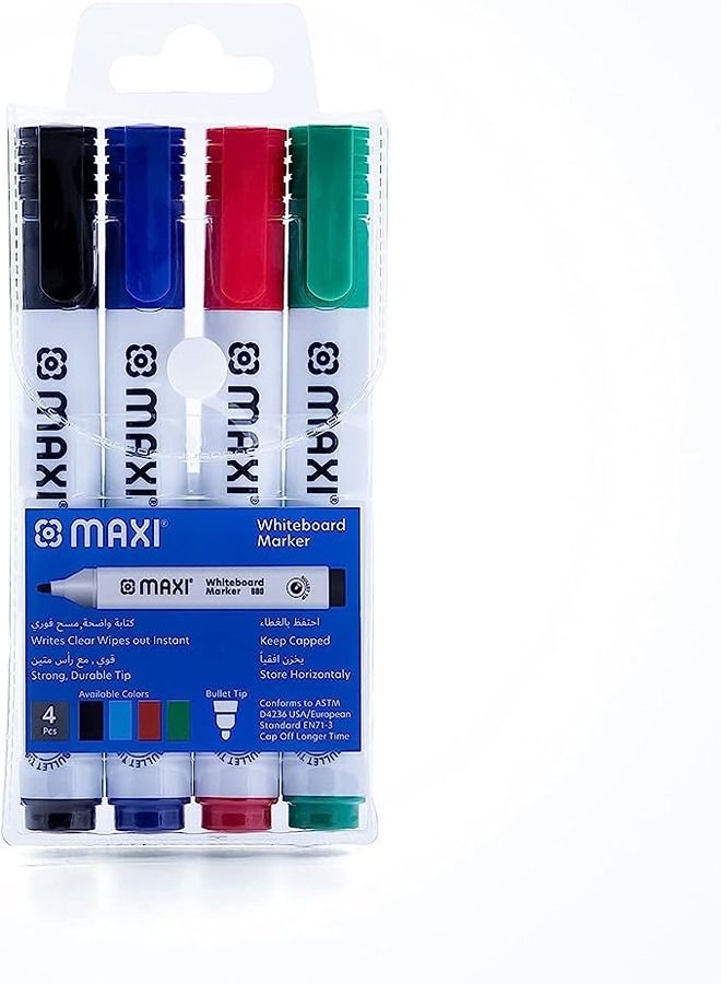 Maxi Maxi Chisel Tip Whiteboard Marker 4 Colours  - Image 1