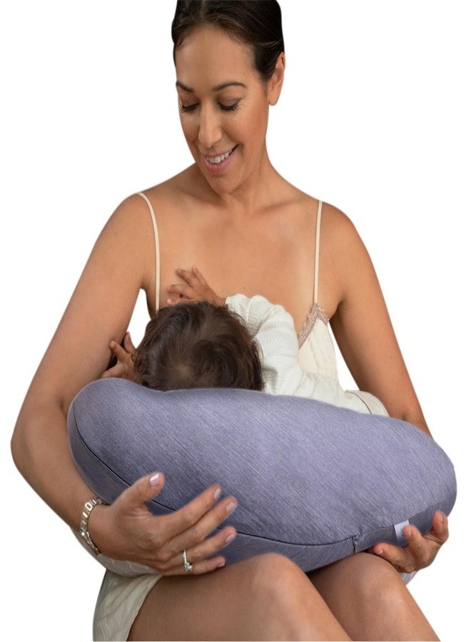 Pharmedoc Nursing Pillow for Breastfeeding - Breast Feeding Pillows for Mom - Bottle Feeding - Support for Mom and Baby - Pregnancy Maternity Pillows, Baby Shower Must Haves - Grey Cooling Cover - Image 1