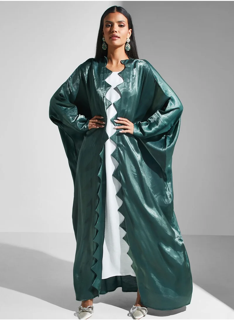 hayas closet Patterned High Neck Abaya