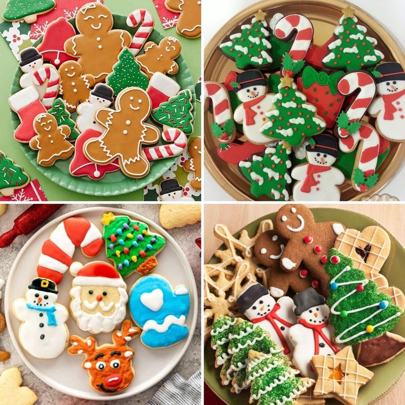 KAISHANE KAISHANE Christmas Cookie Cutter Set  12 Pcs Stainless Steel Cutters Christmas treeSanta ClausSnowmanReindeerGingerbread ManSnowflakeAngelChristmas Socks and more for Biscuit Fondant - Image 5