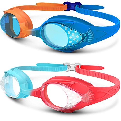 OutdoorMaster Kids Swim Goggles 2 Pack - Quick Adjustable Strap Swimming Goggles for Kids - B - Image 1