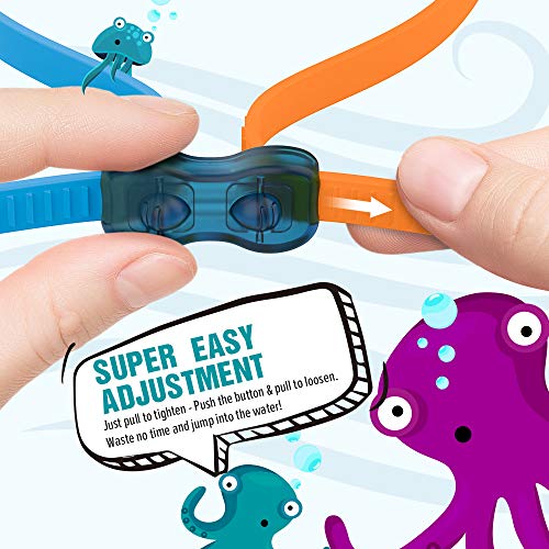 OutdoorMaster Kids Swim Goggles 2 Pack - Quick Adjustable Strap Swimming Goggles for Kids - B - Image 3