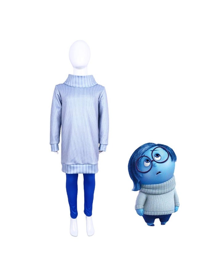 1 Set Party Cosplay Inside Out2 Sadness Costume For Kids Adult - Image 1