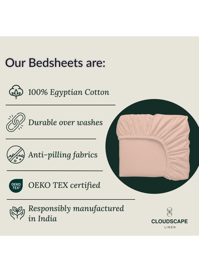 Cloud Scape Linen 600 Thread Count Egyptian Cotton Sheet Set( King, Sepia Rose) - Image 4