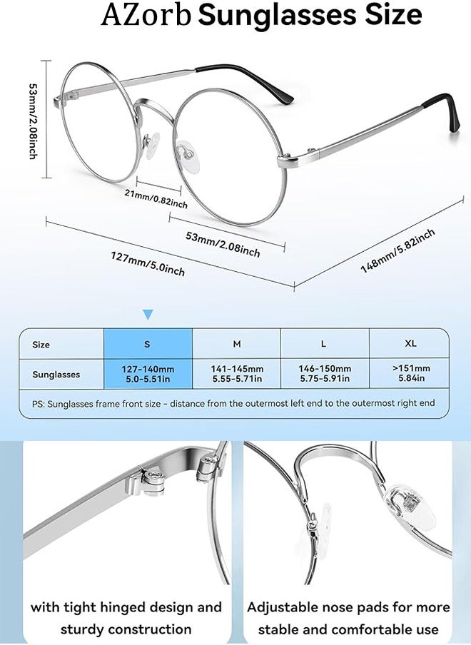 AZorb Metal Round Blue Light Glasses for Men Women Spring Hinge Eyeglasses Anti Blue Light Blocking Eye Glasses Computer Gaming Reading Glasses for Men Ladies Anti UV Radiation Eyewear Clear Lens Eyeglass  - Image 5
