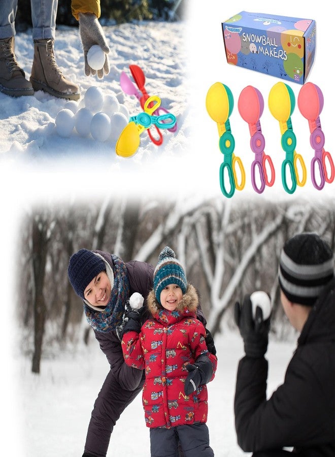 SupMLC Snow Toys, Snowball Maker 4 pcs Winter Snowball Tool Kit with Handle for Snow Ball Shapes Fights Outdoor Winter Toys Snow Ball Clip for Boys Girls Toddler Adults - Image 5