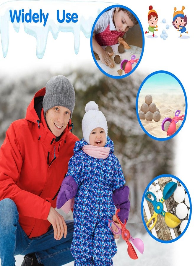 SupMLC Snow Toys, Snowball Maker 4 pcs Winter Snowball Tool Kit with Handle for Snow Ball Shapes Fights Outdoor Winter Toys Snow Ball Clip for Boys Girls Toddler Adults - Image 4